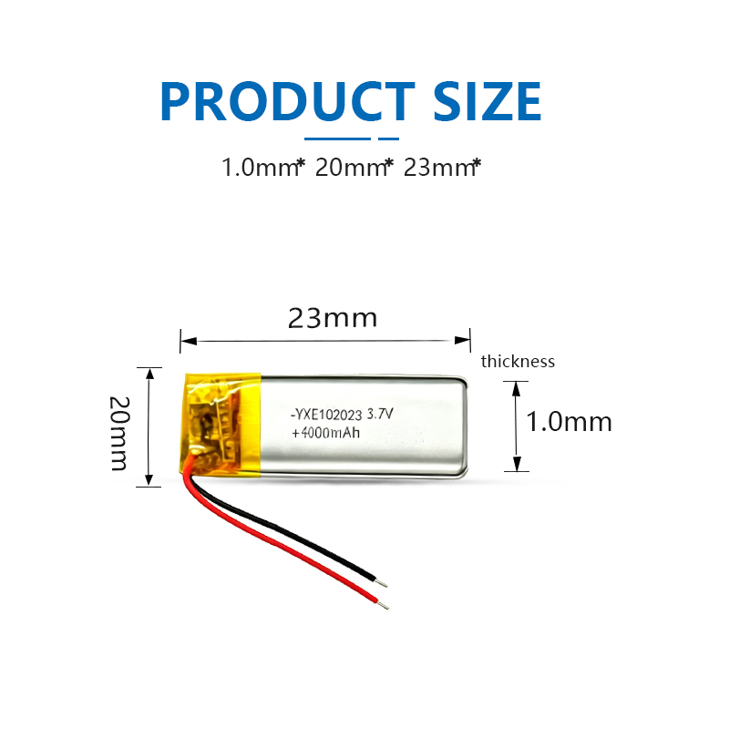 3.7 V Li-ion Battery 102023-400mah